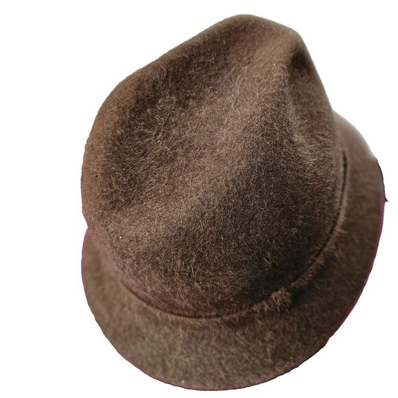 Vintage Lock & Co Hatters London Velour Fedora Hat Size Small Brown Fuzzy Trilby main image 4